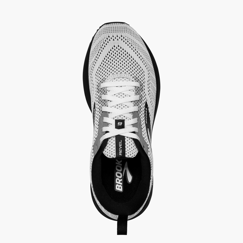 Chaussures Running Route Brooks Revel 6 Blanche Noir Femme | BGL-8154476